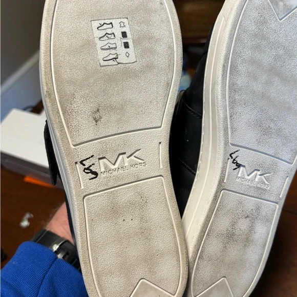 Michael Kors Kenna Chain Link Leather Sneakers Women’s Black Size 8 Style FT20L - Picture 10 of 11